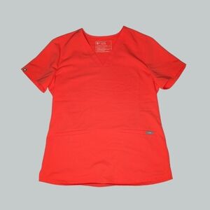 S FIGS Casma Top in "Fiery Coral" (PO 5130)